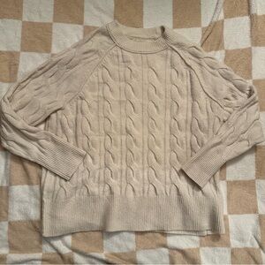 aerie Unreal Cable Crew Sweater